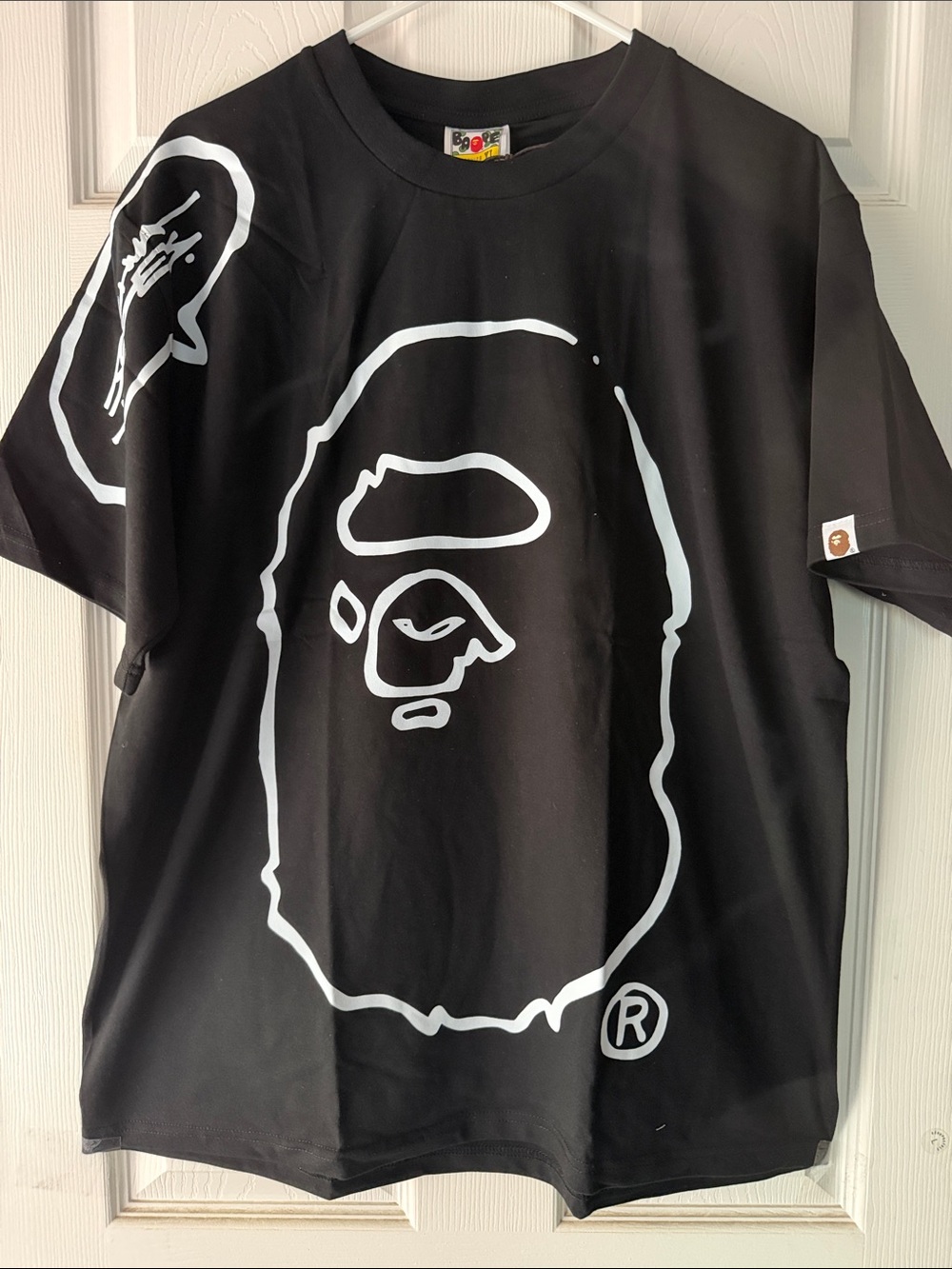 A Bathing Ape Tee with White Ape Outline Nwt Sz's Lg & Xl.